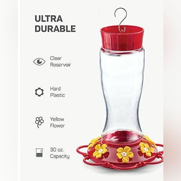 NEW IN BOX Sewanta 30oz Glass Hummingbird Feeder - Picture 10 of 10